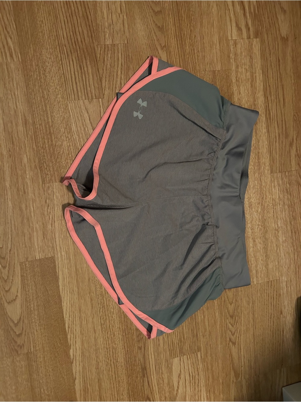 Under Armour Women's Gray Athletic Shorts with Pink Trim
